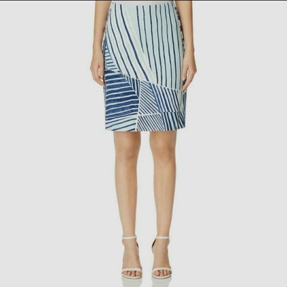 Skirt Blues Striped Cotton Sz 8 NICK AND ZOE